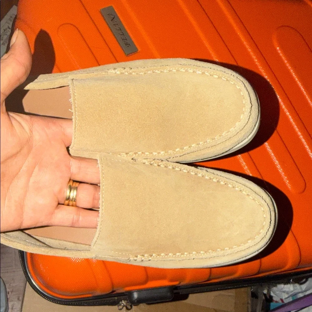 Zara Beige Suede Men's Slip-Ons